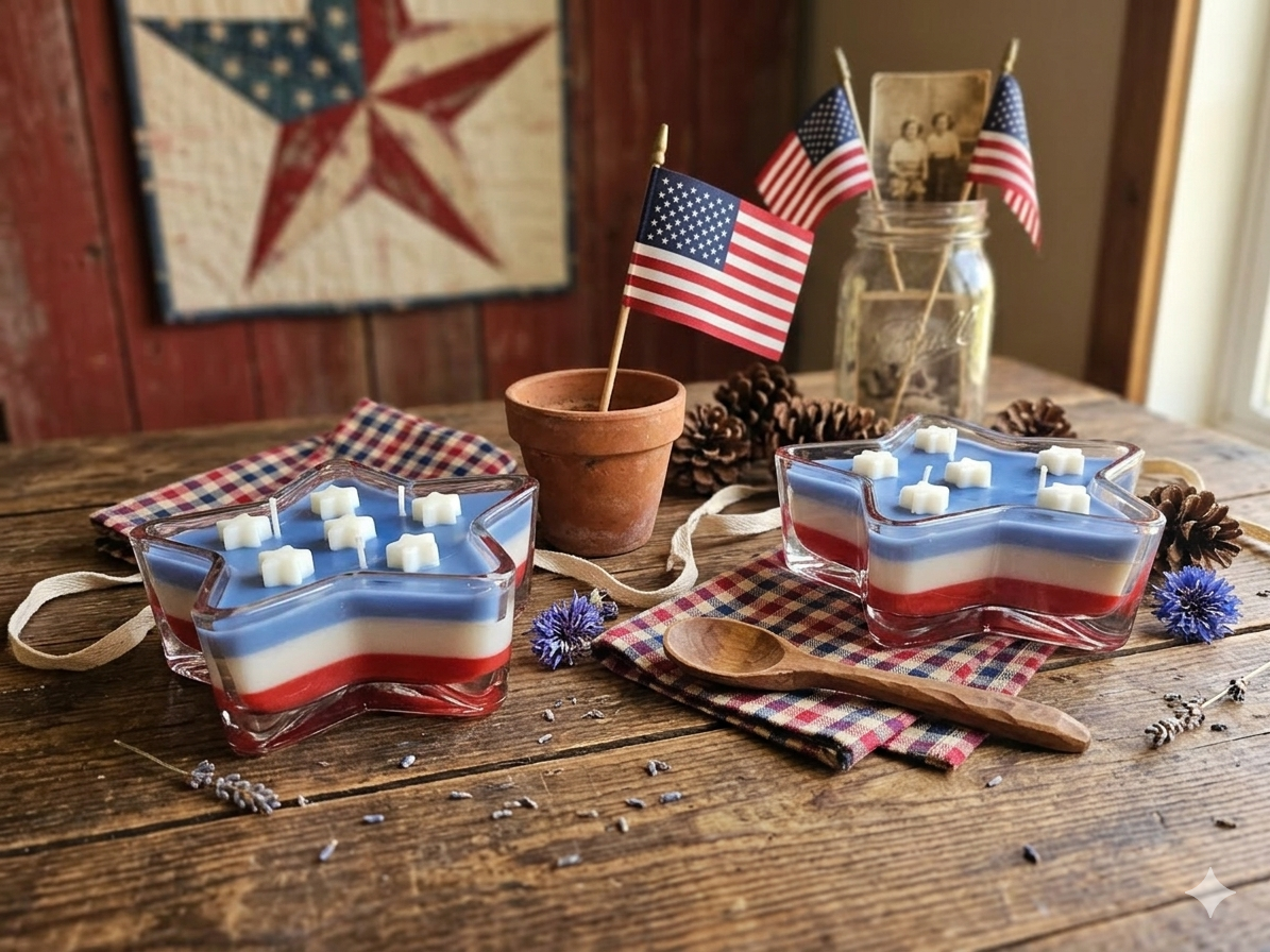 Patriotic Star Candle