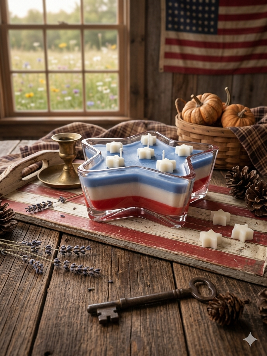 Patriotic Star Candle