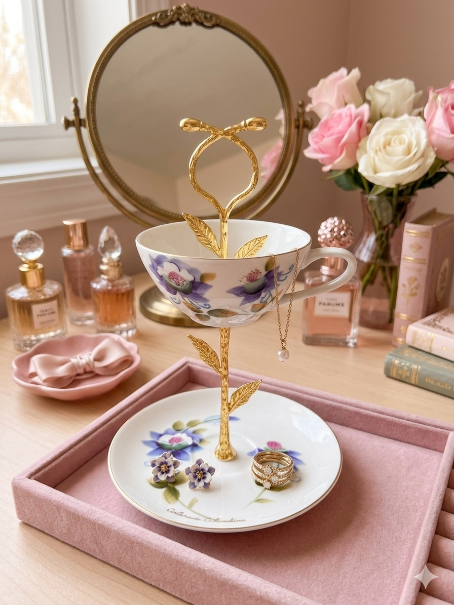 Colorado Columbine Tiered Teacup