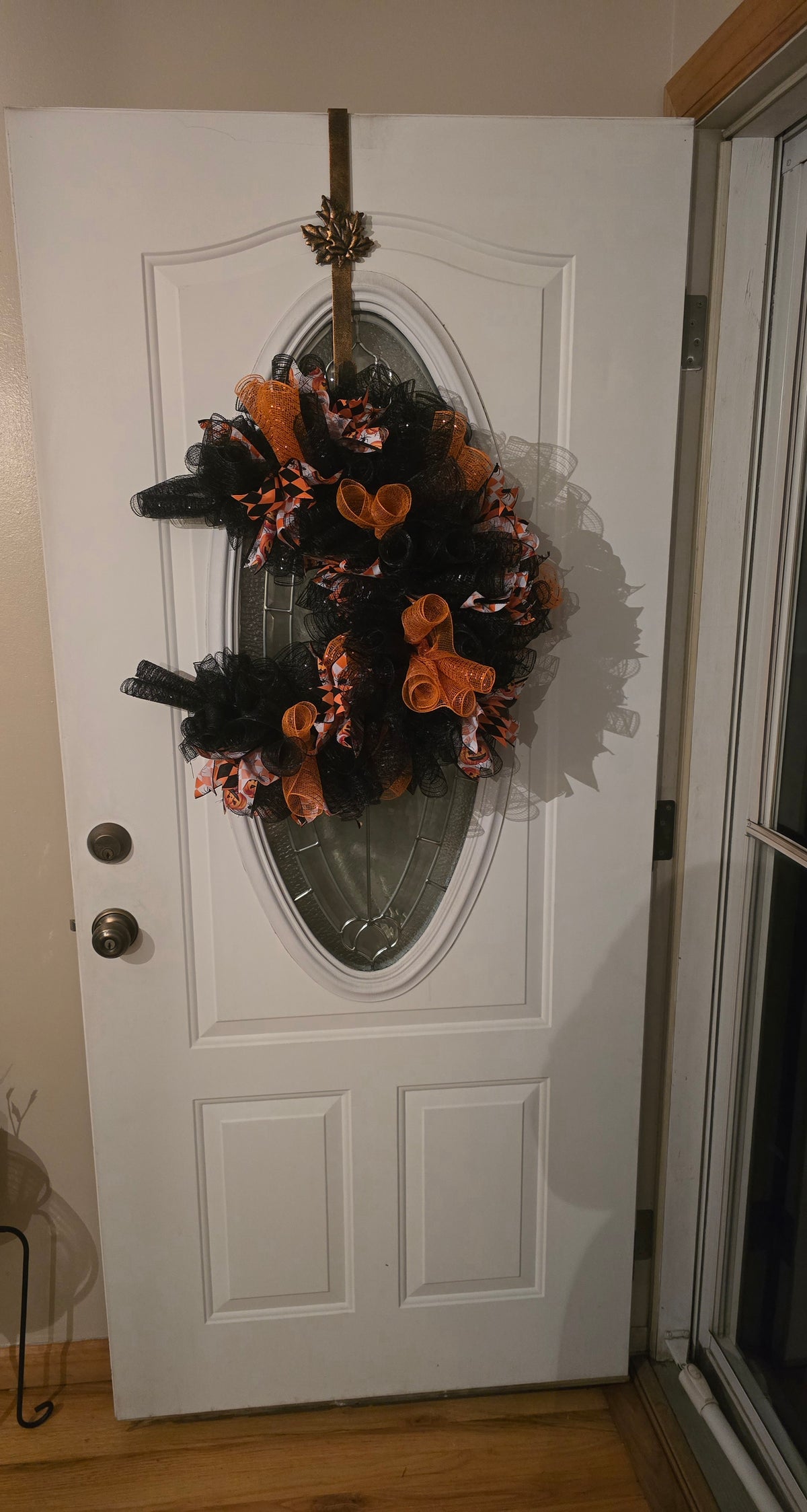 Orange/Black Cresent Moon Wreath