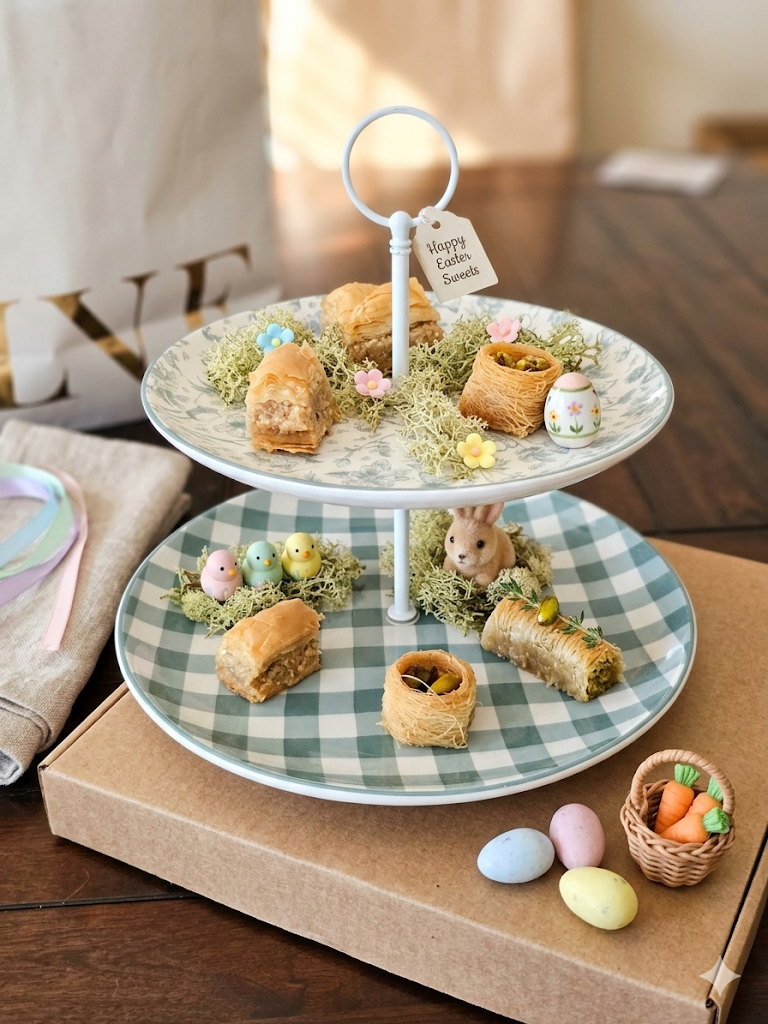 2-Tier Serving Plates W/ a Bunny Motif