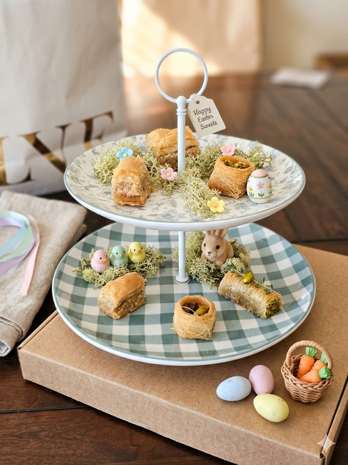 2-Tier Serving Plates W/ a Bunny Motif