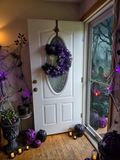 Purple and Black Crescent Moon Wreath