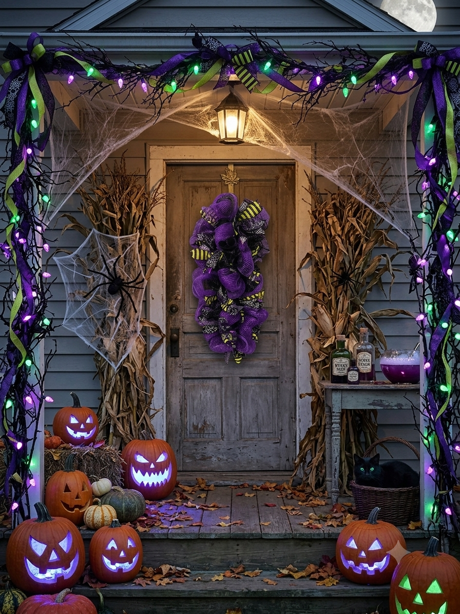 Purple/Black Halloween Swag