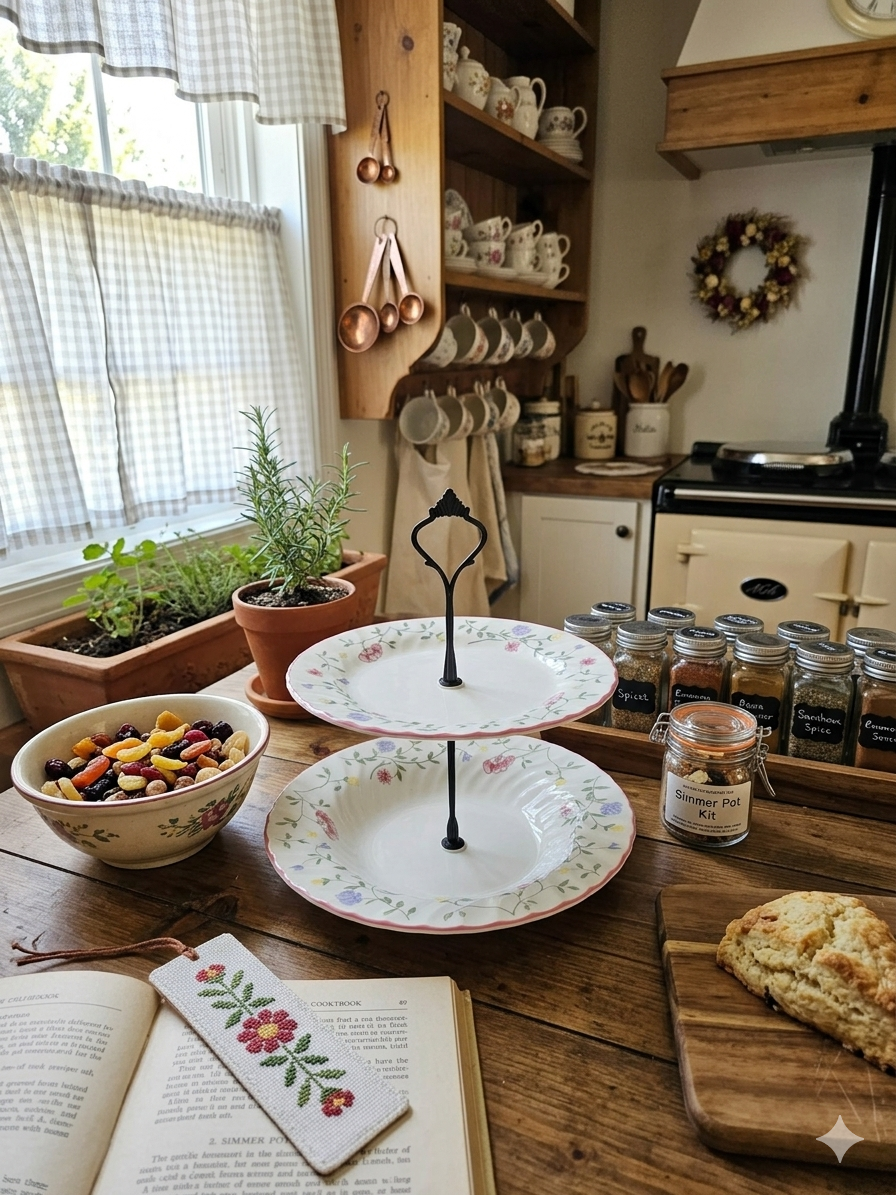 Floral 2-Tiered Round Plates