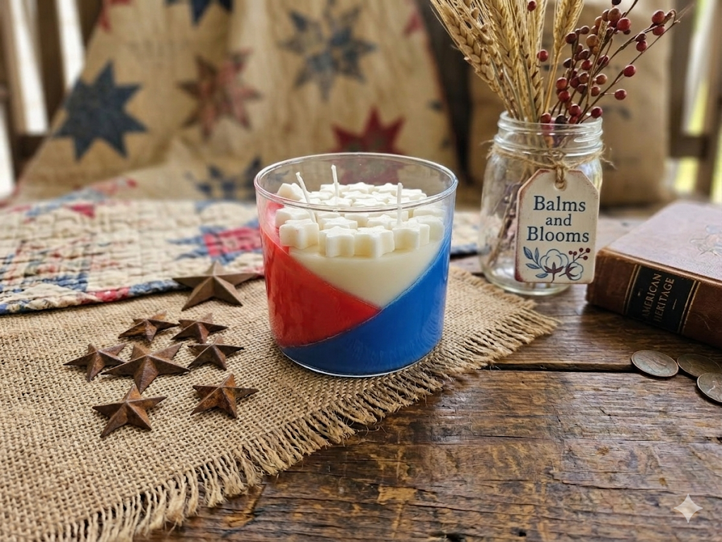 Round 3-Wick Patriotic Candle