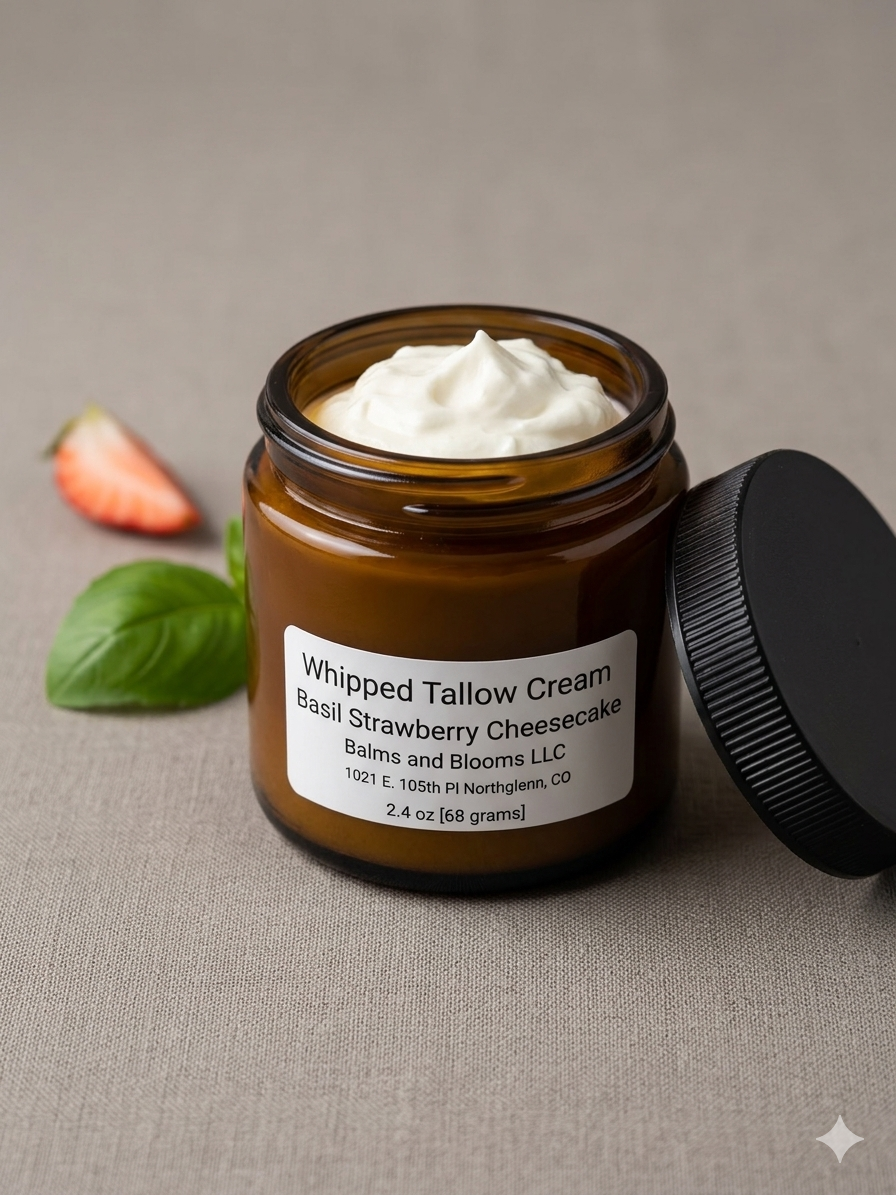 Basil Strawberry Cheesecake Whipped Tallow Cream