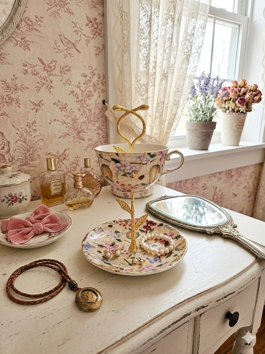 Fruit/Flower/Butterfly Tiered Teacup Set
